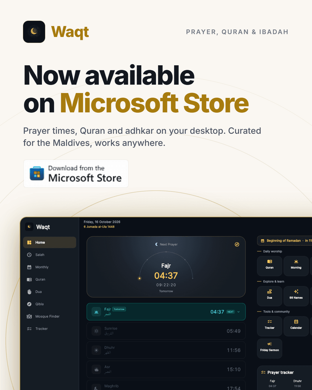 Waqt on Microsoft Store